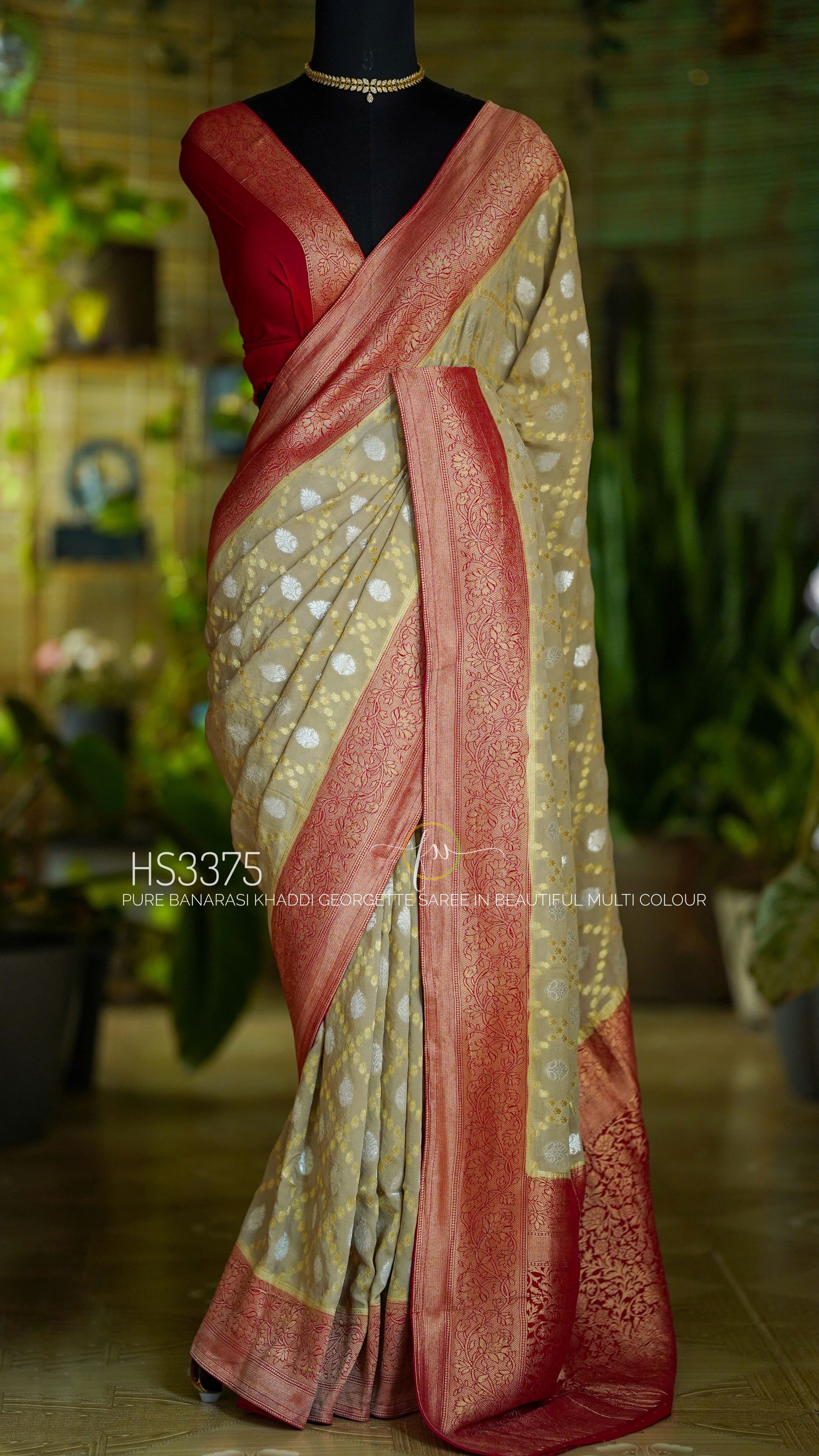 Exclusive Pure Banarasi Khaddi Georgette Saree With Beautigul Border
