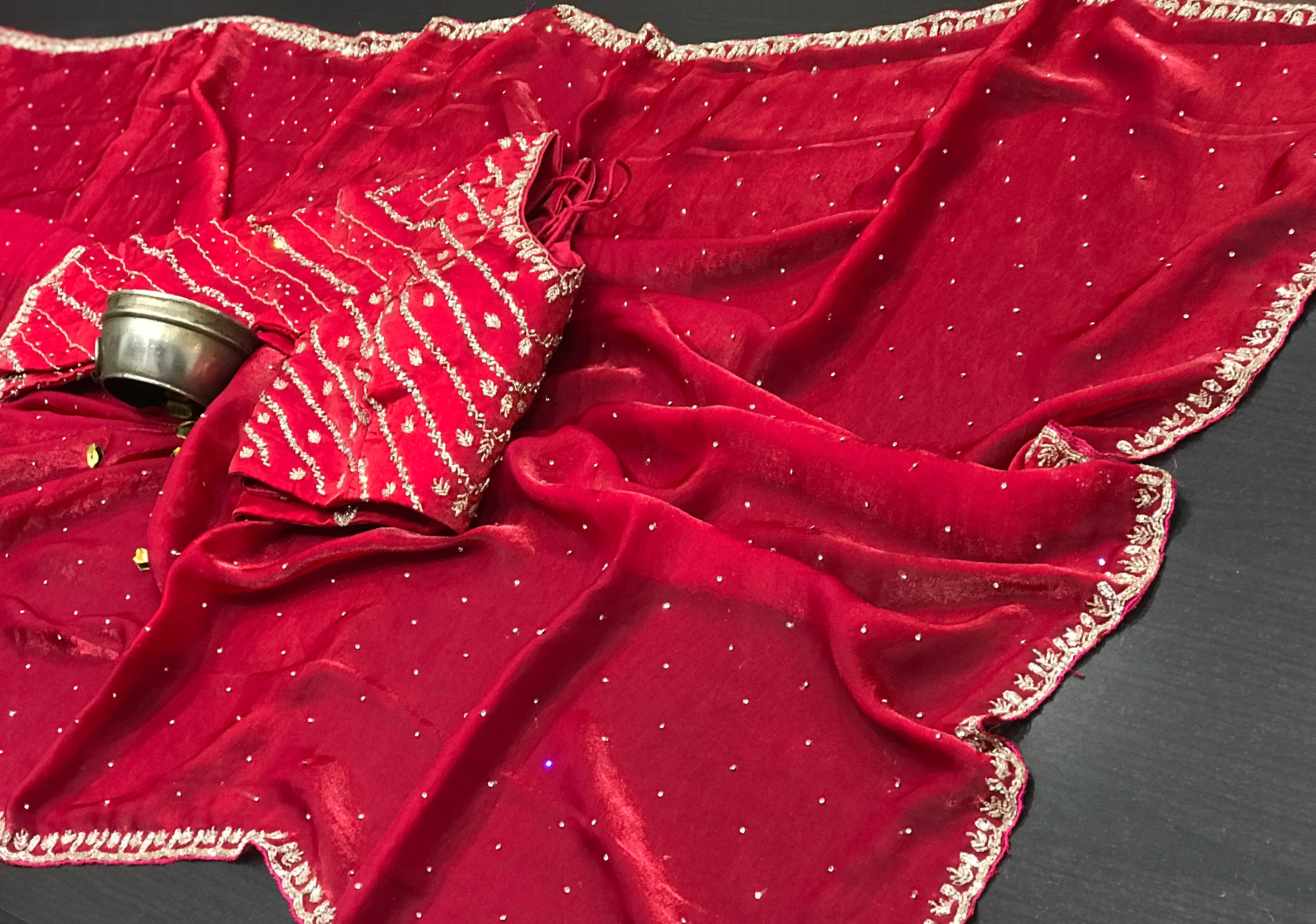 Fendi Silk Fancy Saree In Maroon